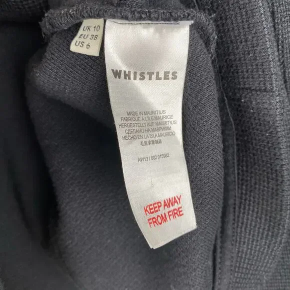 Whistles Black Knit Slim Fit Blazer Size 6